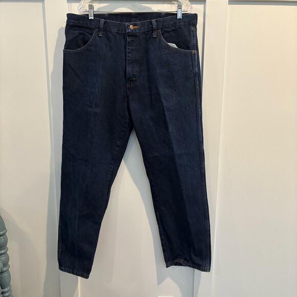 Rustler Jeans Mens 38x29 Blue Denim Straight Leg Relaxed Fit Classic 87619PW - Picture 3 of 12